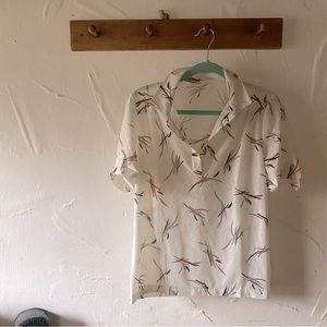 Vintage Cream Blouse with 80’s designs